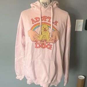 Cute Adopt a Dog Pink Hoodie, Medium, good condition